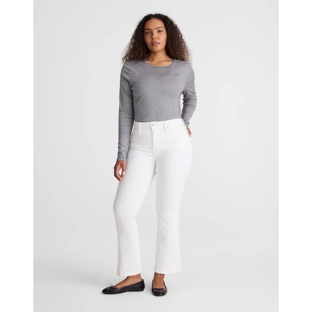 Madewell Short Curvy Flare Crop Jean White Super‎ Stretch 2 Short 25S NZ618